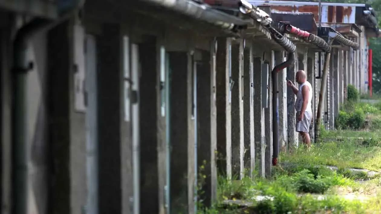 Picture of garages built durring communism