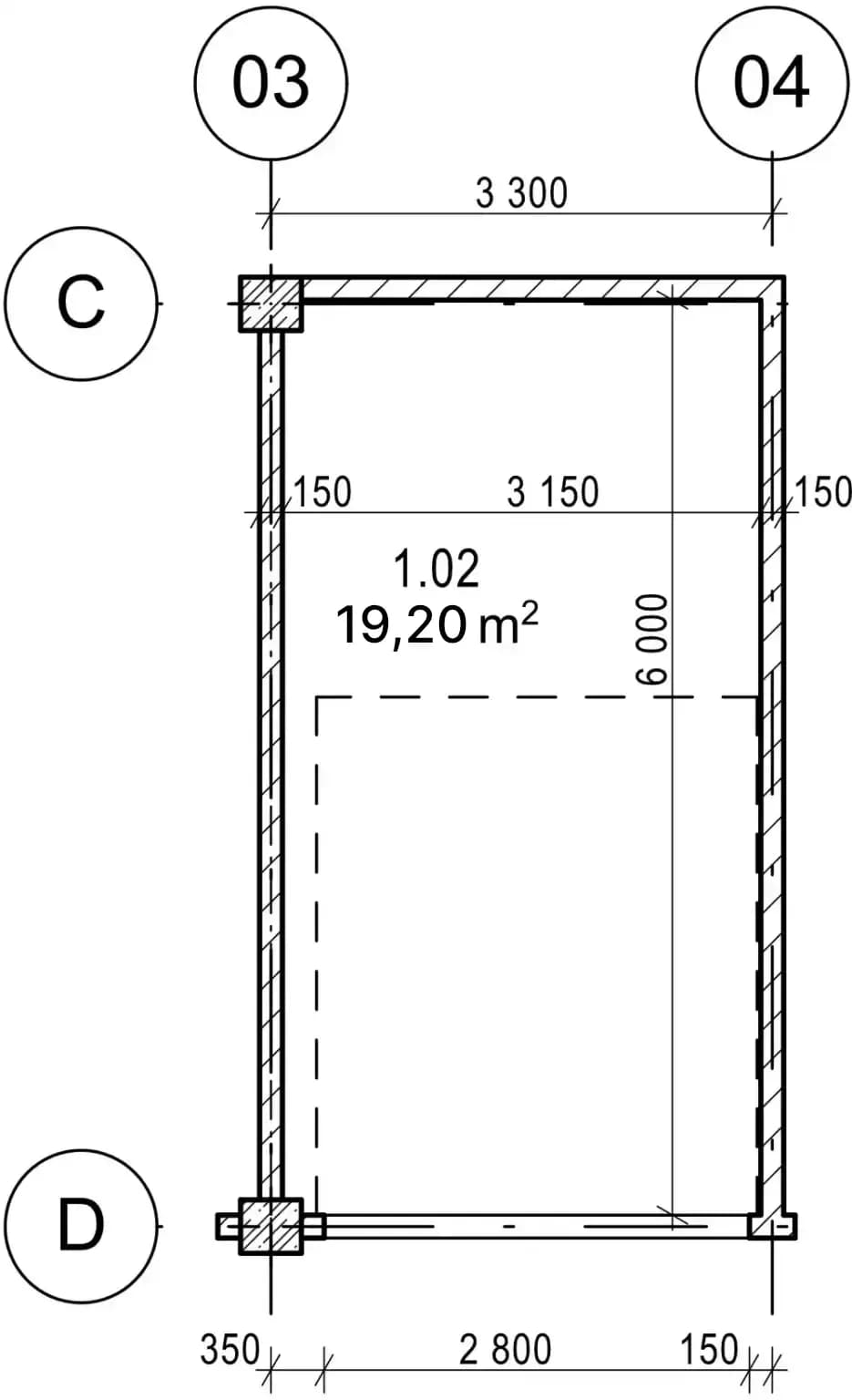 Blueprint of the size 19