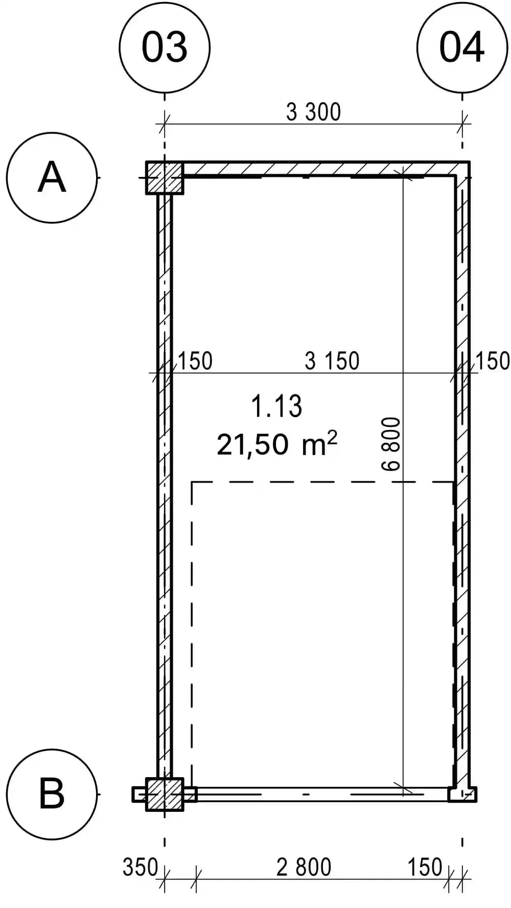 Blueprint of size 21.5
